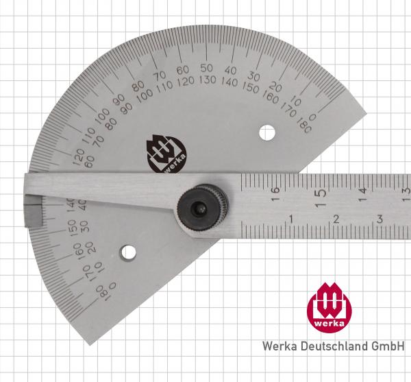 Gradmesser aus Stahl 0 - 180°, 85x150mm